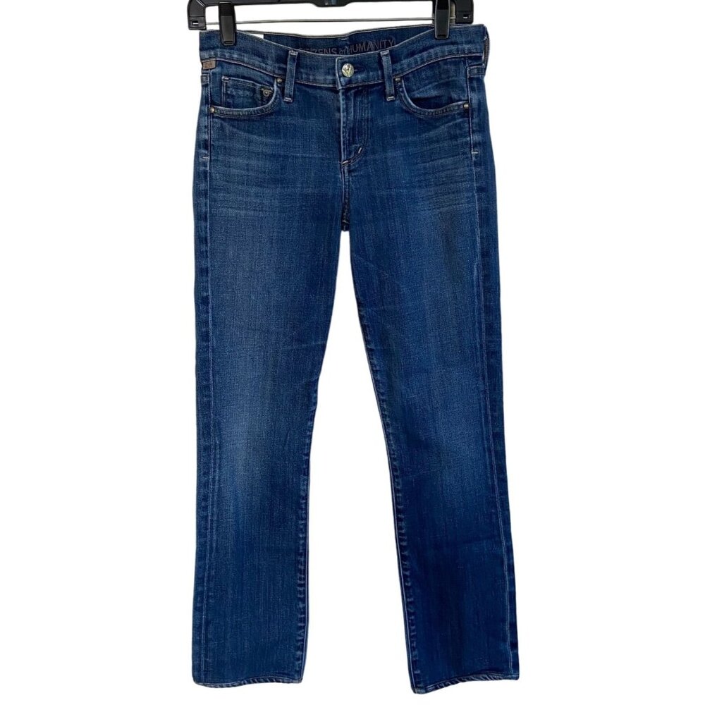 COH Citizens of Humanity Womens Ava Low Rise Straight Leg Med Wash 27 X 27.5